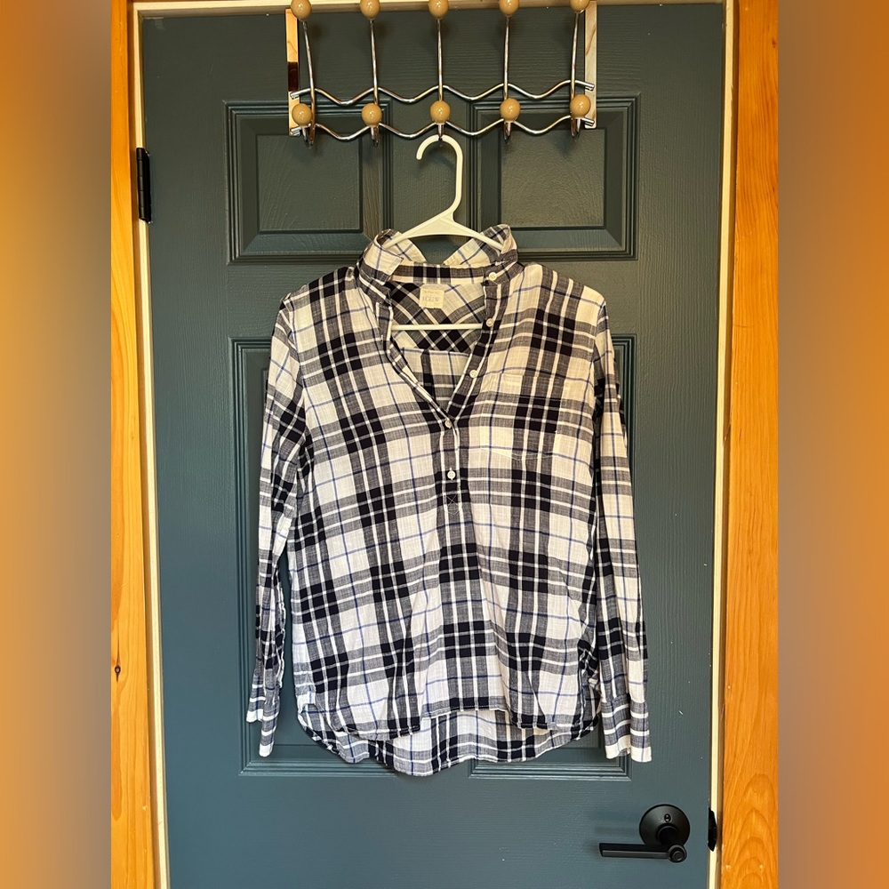 J. Crew Half Button Oxford